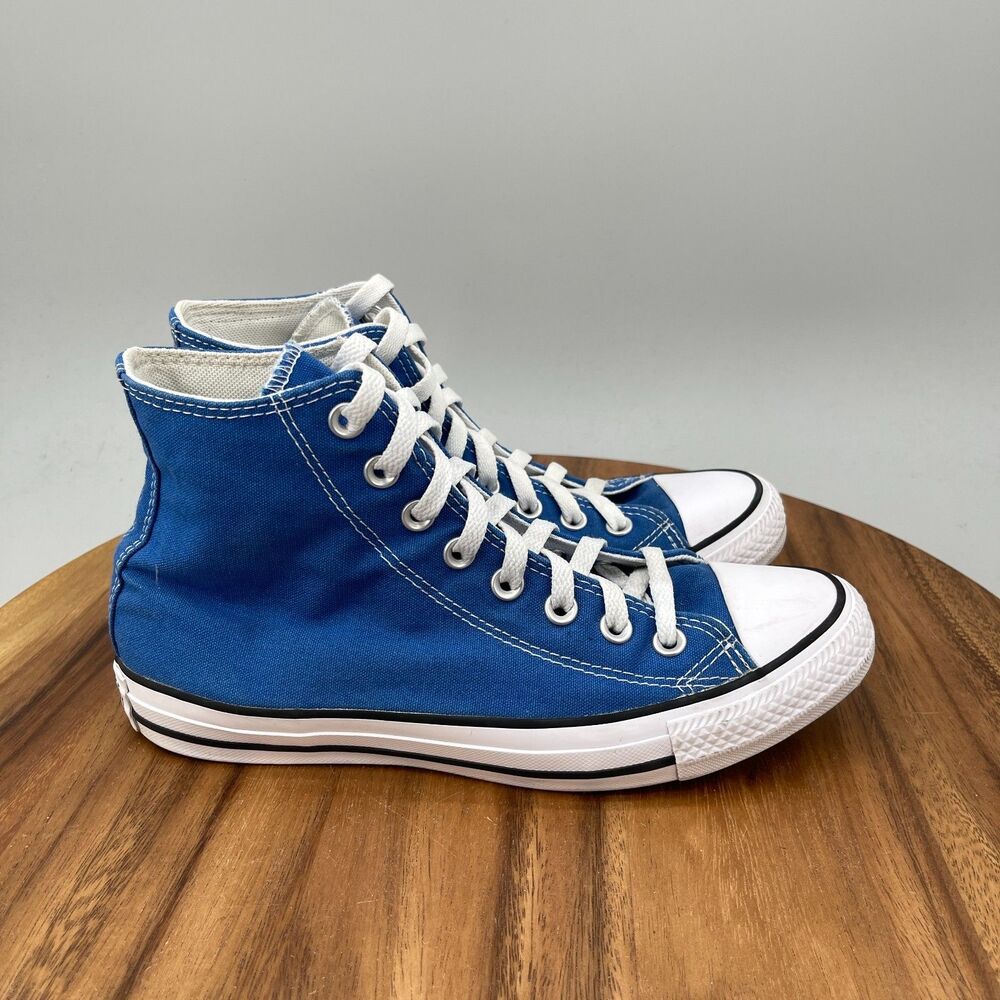 Converse Chuck Taylor All Star Hi Shoes Womens 8.5 Blue Casual Skate Sneakers